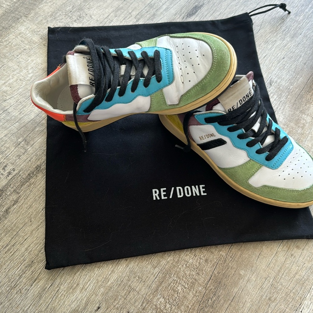 Re/done rainbow sneakers